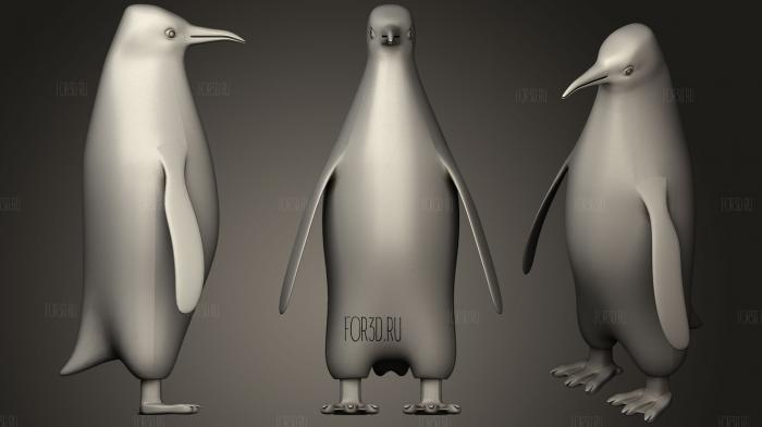 Penguin Emperor stl model for CNC